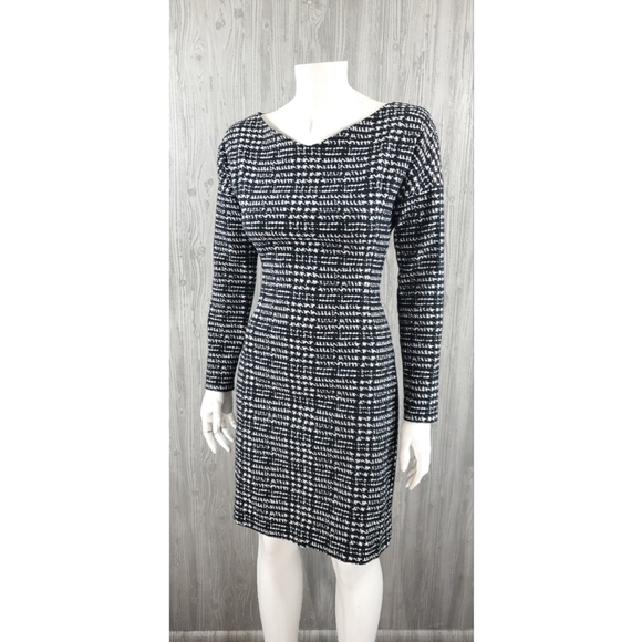 Theory Black White Dress Luxe Career Cocktail - Picture 2 of 6